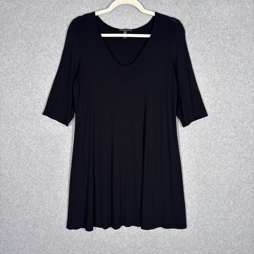 Eileen Fisher Shift Tunic Dress Small Jersey Knit‎ Stretch Minimalist Lagenlook